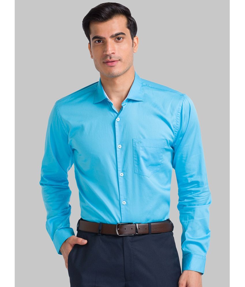     			Park Avenue 100% Cotton Slim Fit Solids Full Sleeves Men's Casual Shirt - Blue ( Pack of 1 )