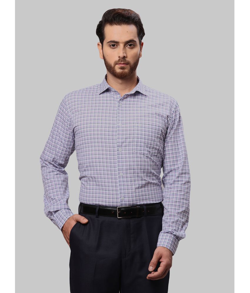     			Park Avenue 100% Cotton Slim Fit Checks Full Sleeves Men's Casual Shirt - Purple ( Pack of 1 )