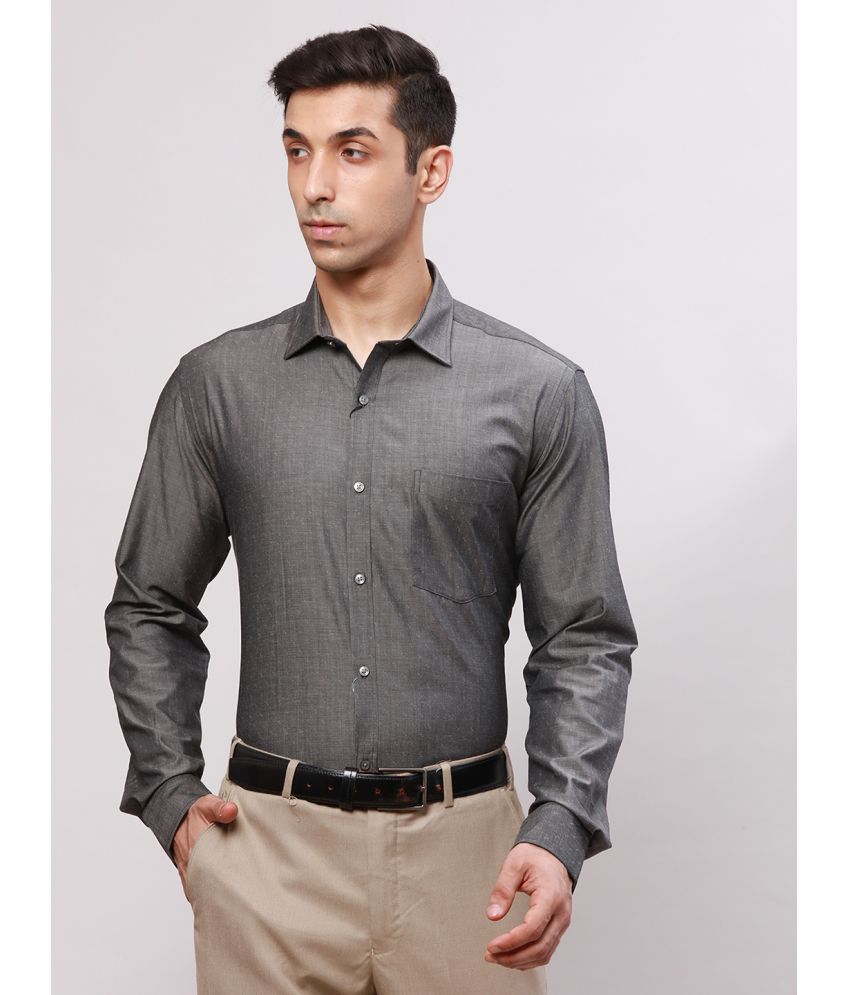     			Park Avenue Cotton Blend Slim Fit Self Design Full Sleeves Men's Casual Shirt - Grey ( Pack of 1 )