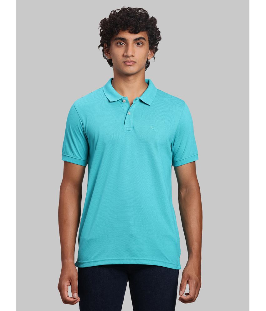     			Parx Cotton Blend Regular Fit Solid Half Sleeves Men's Polo T Shirt - Green ( Pack of 1 )