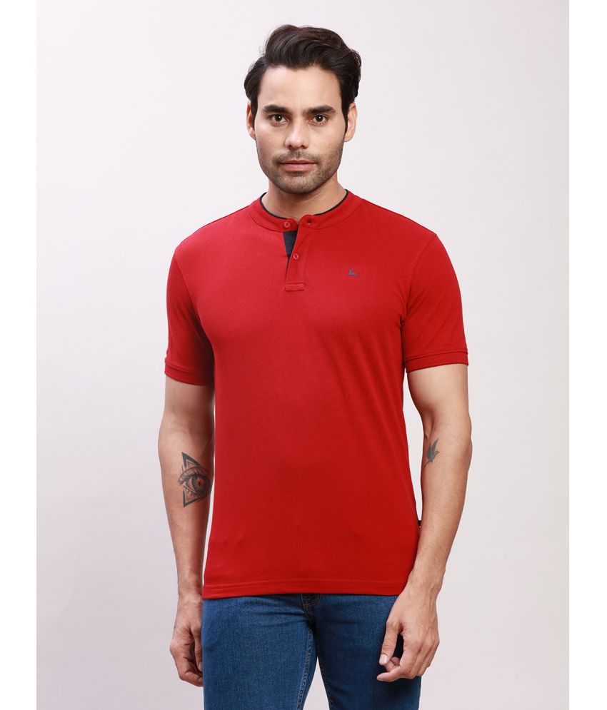     			Parx Cotton Blend Regular Fit Solid Half Sleeves Men's T-Shirt - Maroon ( Pack of 1 )