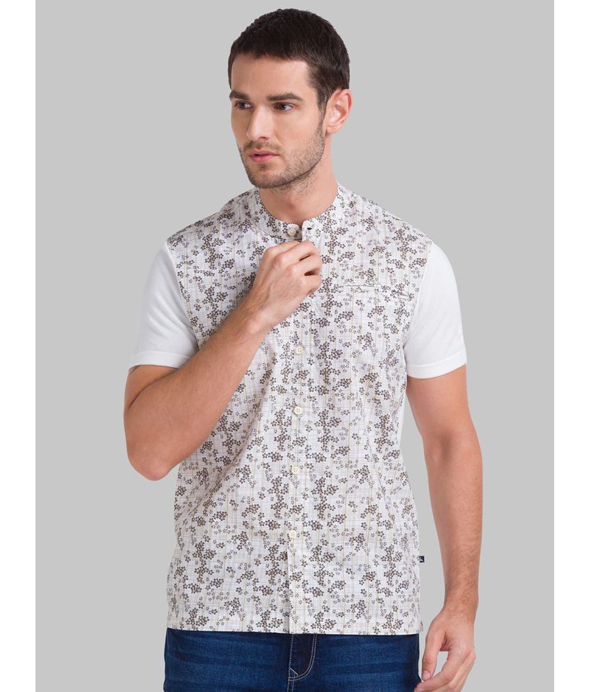     			Parx Cotton Regular Fit Printed Half Sleeves Men's T-Shirt - White ( Pack of 1 )