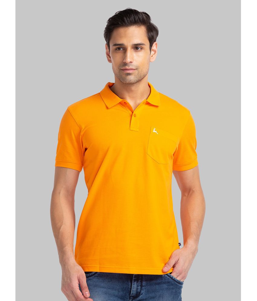     			Parx Cotton Regular Fit Solid Half Sleeves Men's Polo T Shirt - Orange ( Pack of 1 )
