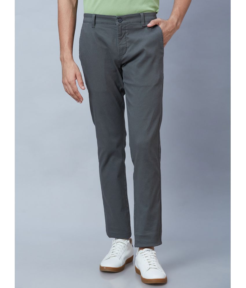     			Parx Tapered Flat Men's Chinos - Grey ( Pack of 1 )