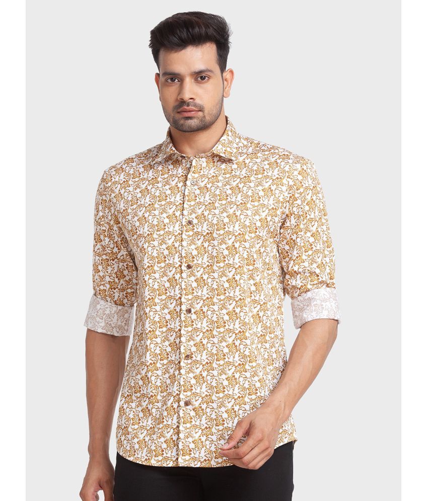     			Colorplus 100% Cotton Regular Fit Printed Full Sleeves Men's Casual Shirt - Brown ( Pack of 1 )