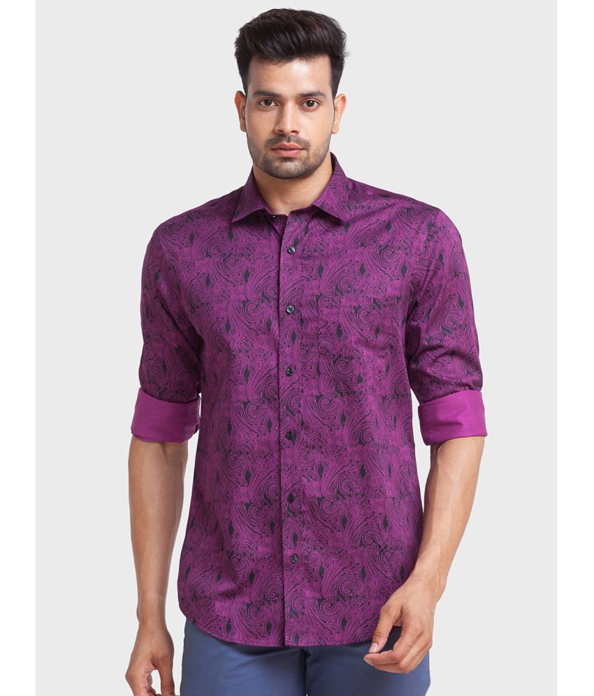     			Colorplus 100% Cotton Regular Fit Printed Full Sleeves Men's Casual Shirt - Purple ( Pack of 1 )