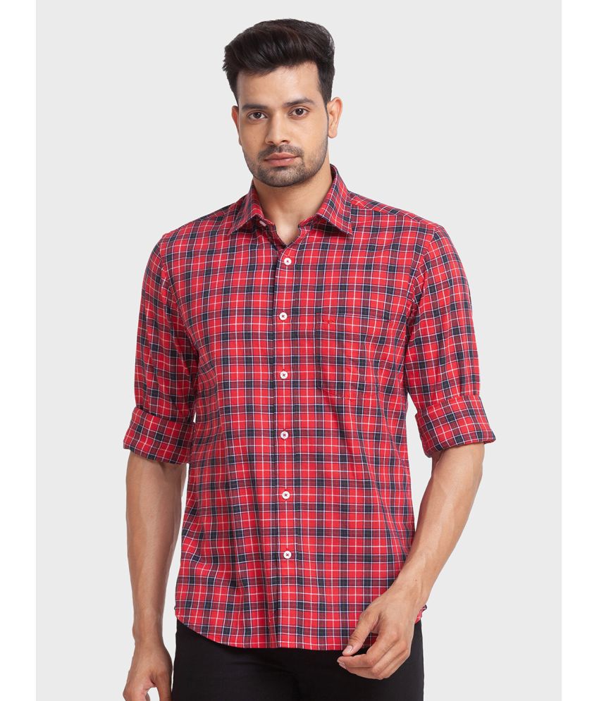    			Colorplus 100% Cotton Regular Fit Checks Full Sleeves Men's Casual Shirt - Red ( Pack of 1 )