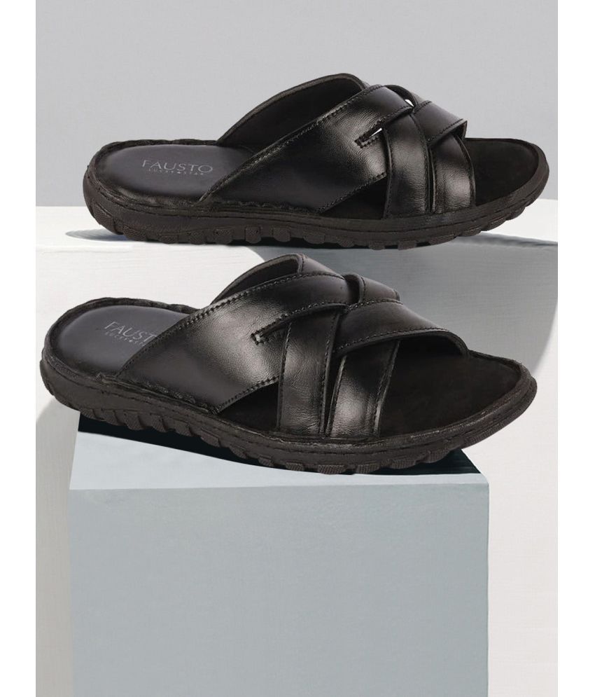     			Fausto Black Men's Daily Slipper