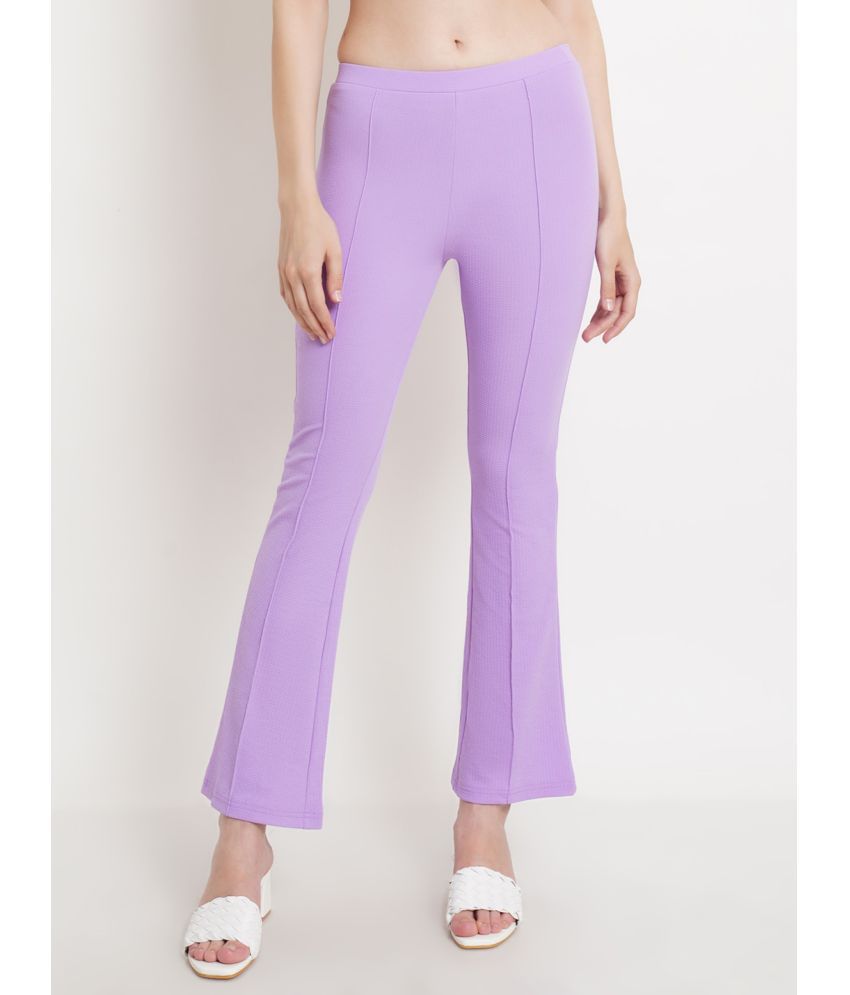     			POPWINGS Lavender Polyester Regular Women's Bootcut Pants ( Pack of 1 )