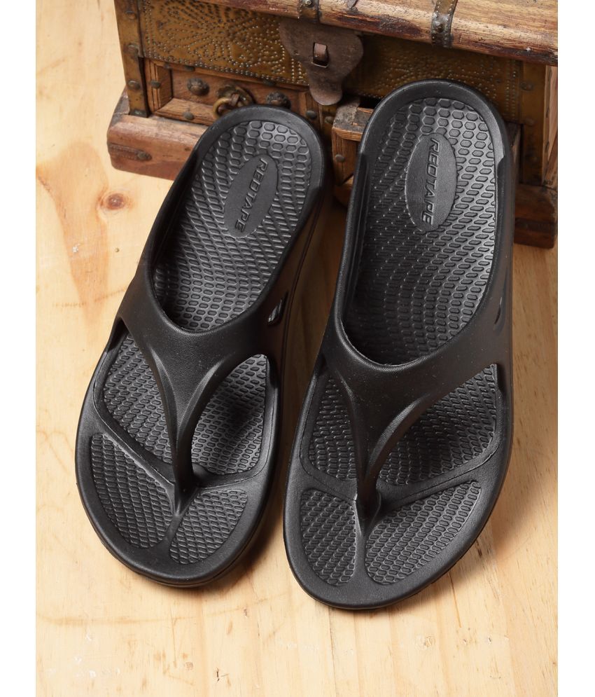     			Red Tape Black Men's Slide Flip Flop