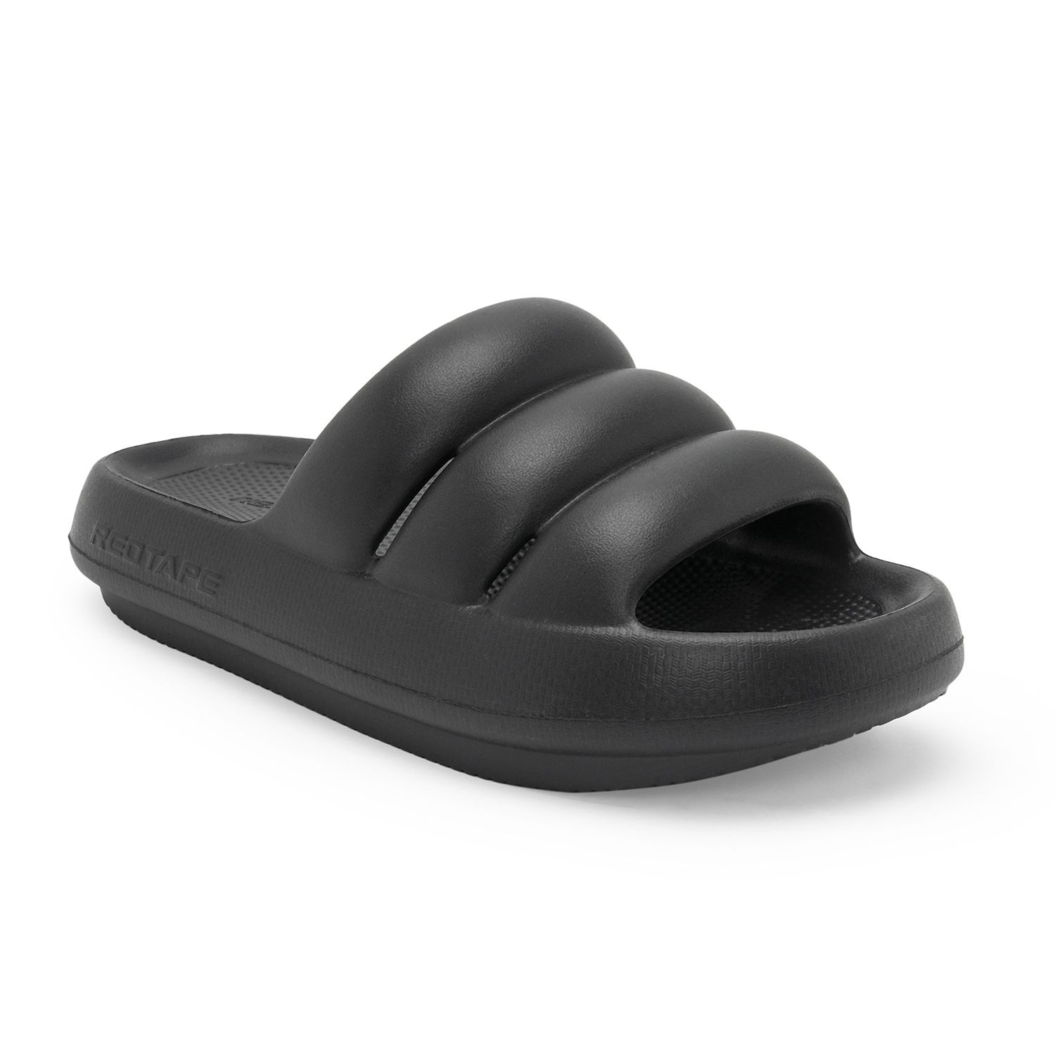     			Red Tape Black Men's Slide Flip Flop