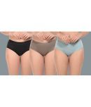 Elina Pack of 3 Cotton Solid Women's Briefs ( Multicolor )