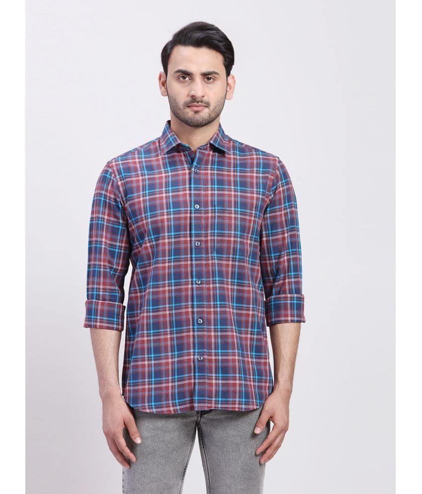     			Colorplus 100% Cotton Regular Fit Checks Full Sleeves Men's Casual Shirt - Red ( Pack of 1 )