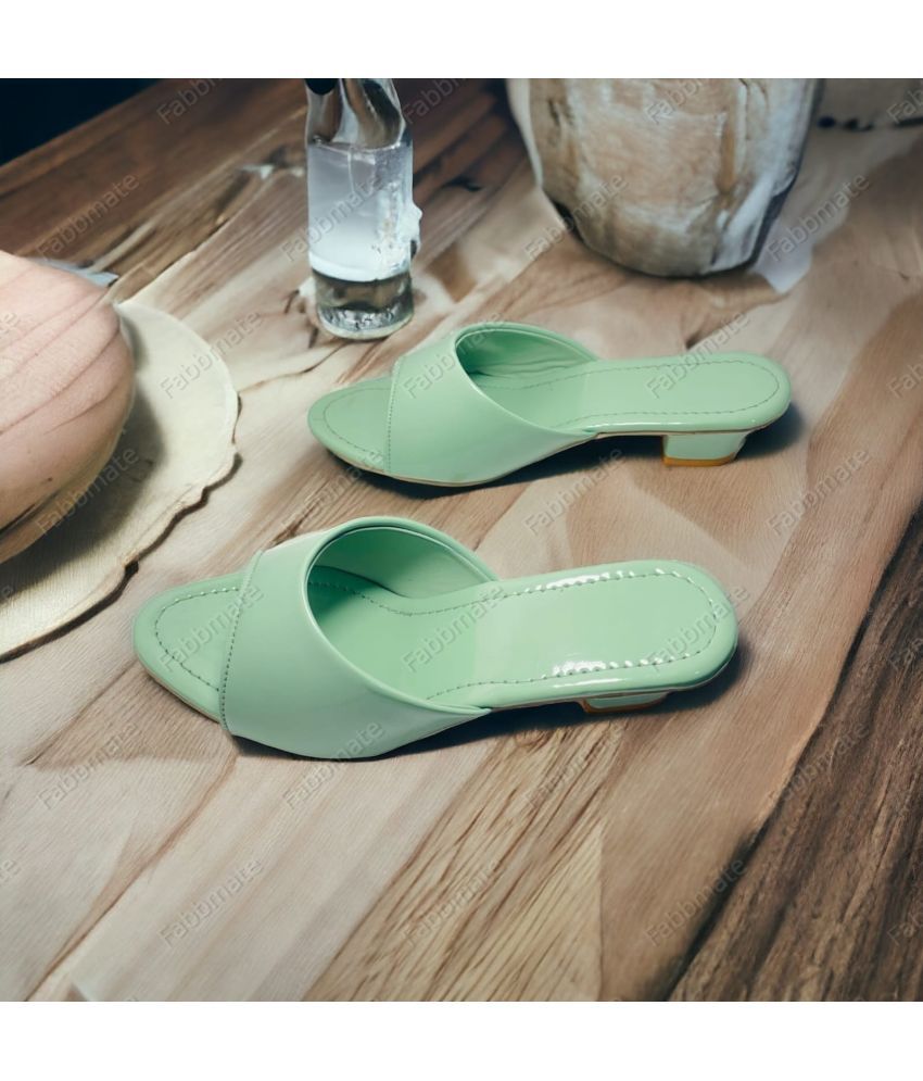     			Fabbmate Fluorescent Green Women's Sandal Heels