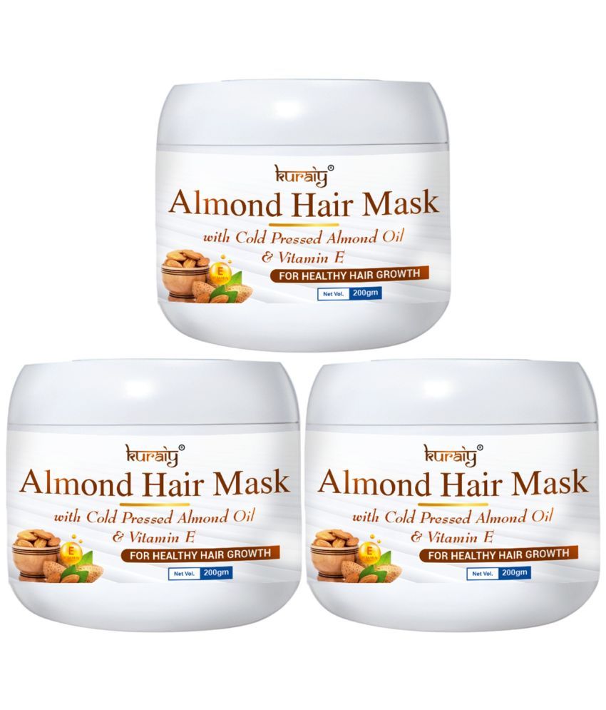     			KURAIY Almond Hair Mask With Almond Oil & Vitamin E For Healthy Hair Growth 200g Pack Of 2