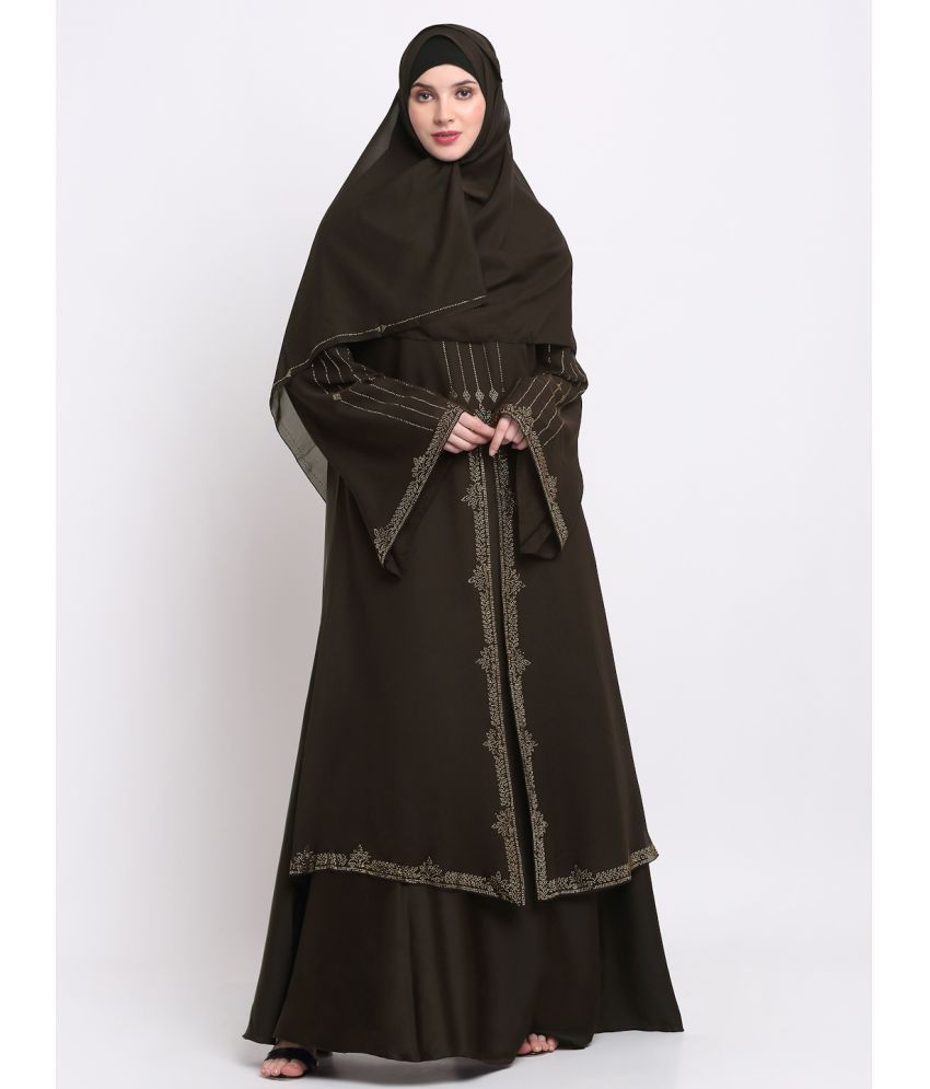     			Klotthe Brown Polyester Unstitched Burqas without Hijab - Single