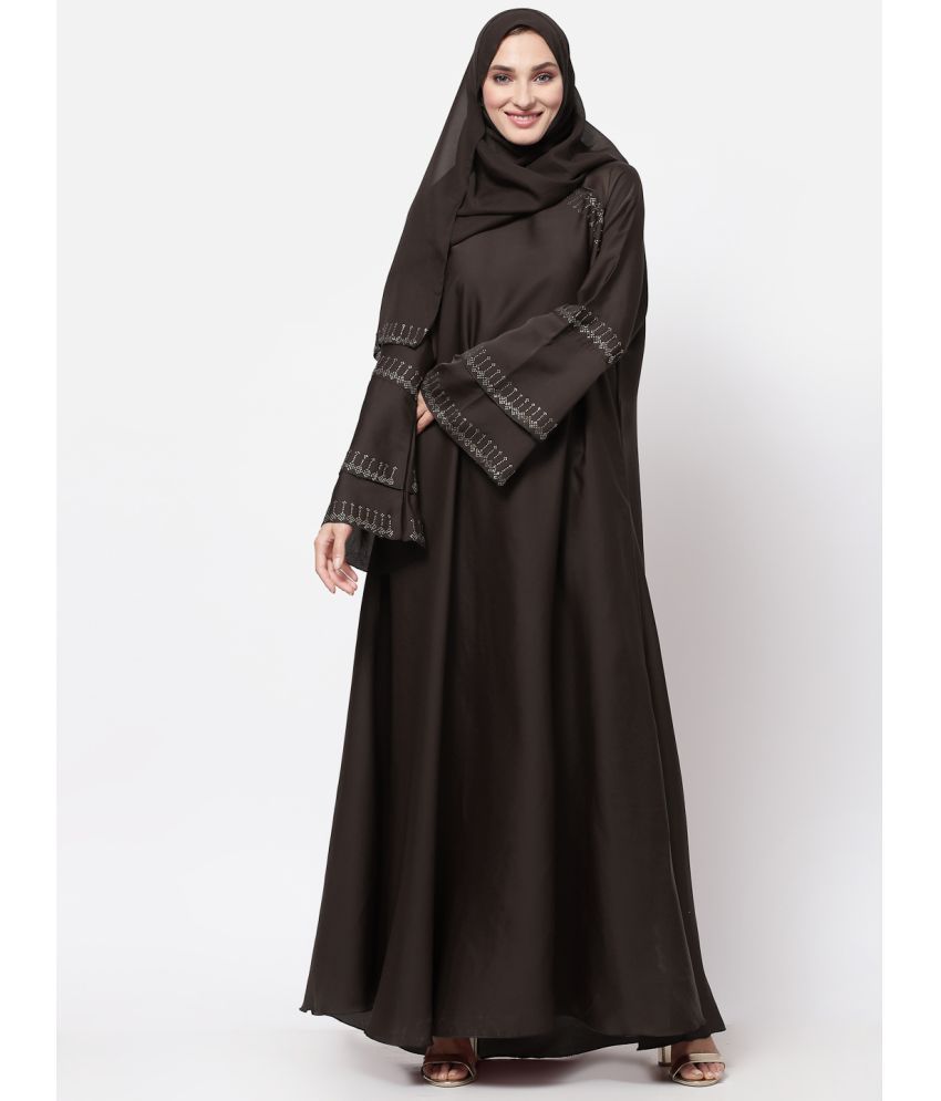     			Klotthe Brown Polyester Unstitched Burqas without Hijab - Single