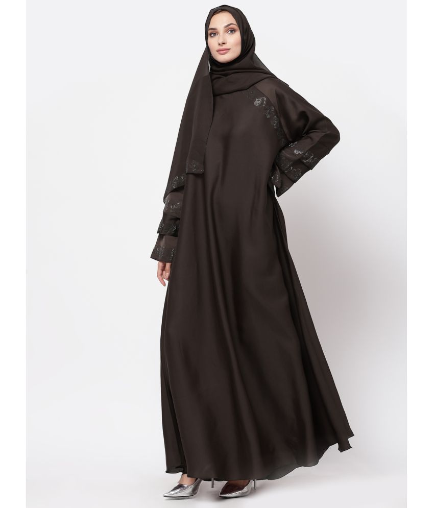     			Klotthe Brown Polyester Unstitched Burqas without Hijab - Single