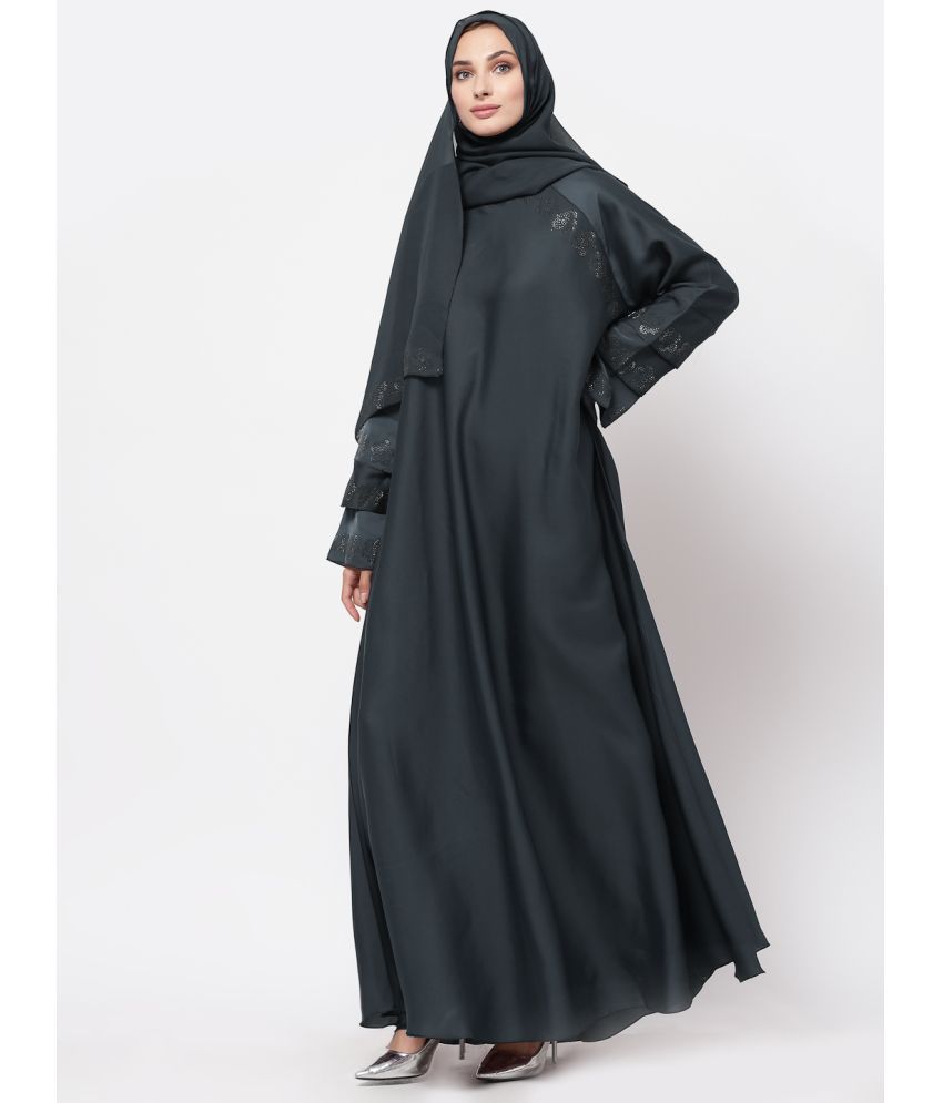     			Klotthe Grey Polyester Unstitched Burqas without Hijab - Single