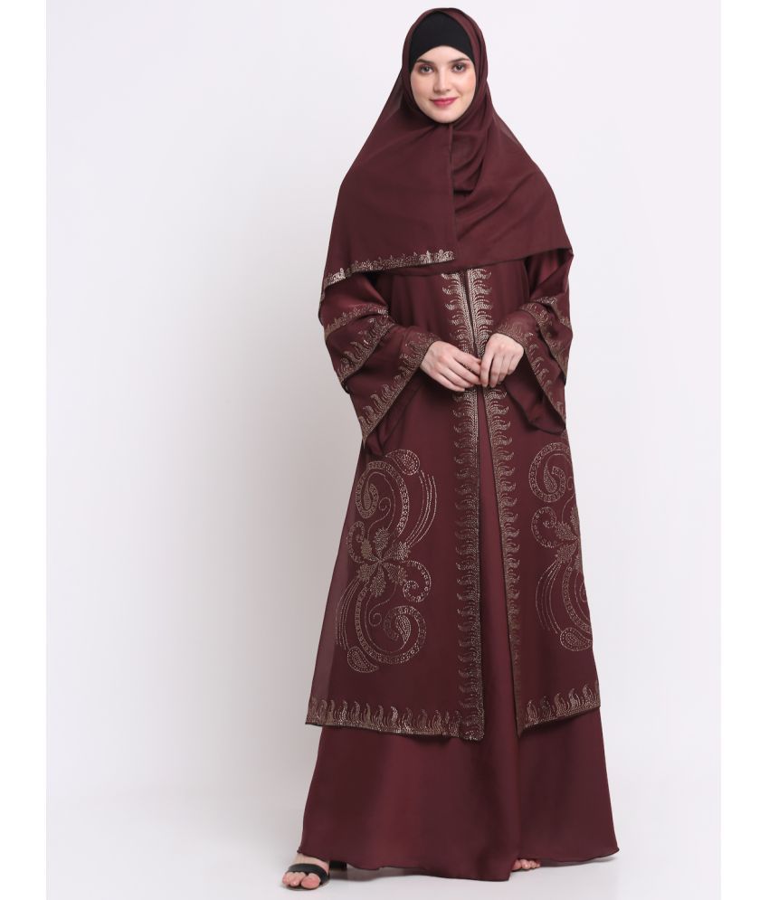     			Klotthe Maroon Polyester Unstitched Burqas without Hijab - Single