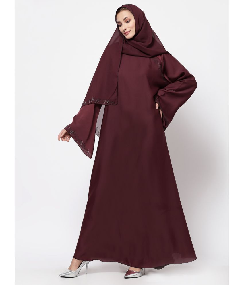     			Klotthe Maroon Polyester Unstitched Burqas without Hijab - Single