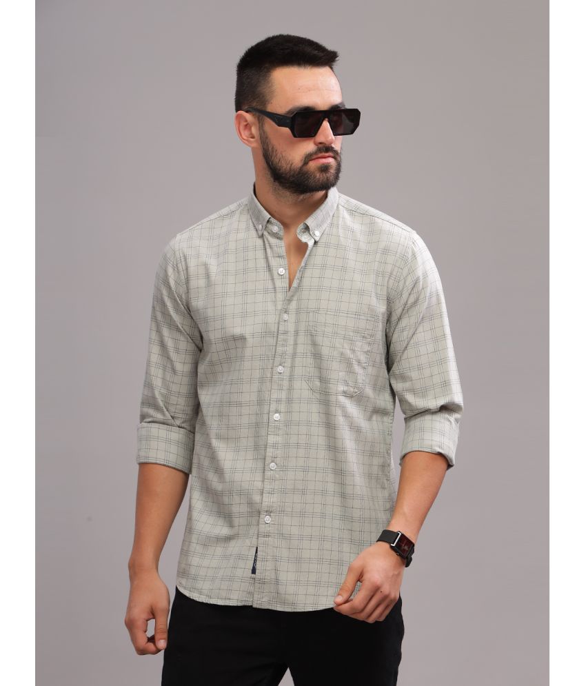     			Paul Street 100% Cotton Slim Fit Checks Full Sleeves Men's Casual Shirt - Grey ( Pack of 1 )