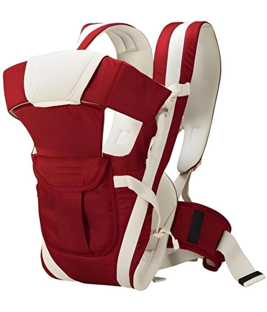     			Premium 4-in-1 Baby Carrier: Comfortable Head Support & Buckle Straps | Sturdy Design, Upgraded Breathable Air Fabric, Ergonomic Cushion Padding for Superior Baby Comfort (red)