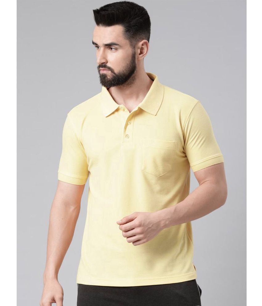     			Rare Cotton Regular Fit Solid Half Sleeves Men's Polo T Shirt - Yellow ( Pack of 1 )