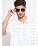 Nyker Cotton Blend Regular Fit Printed Half Sleeves Men's Polo T Shirt - White ( Pack of 1 )