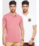 Nyker Cotton Blend Regular Fit Printed Half Sleeves Men's Polo T Shirt - Pink ( Pack of 2 )