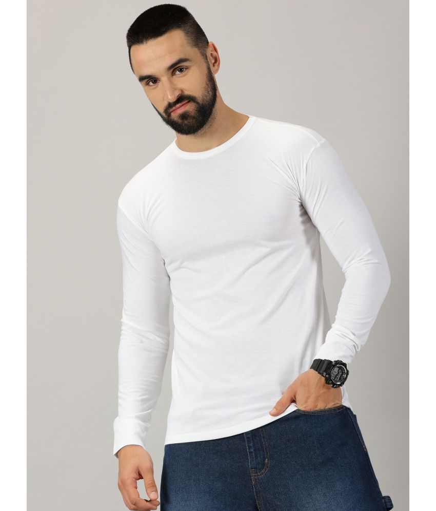     			AUSK Cotton Blend Regular Fit Printed Full Sleeves Men's T-Shirt - White ( Pack of 1 )
