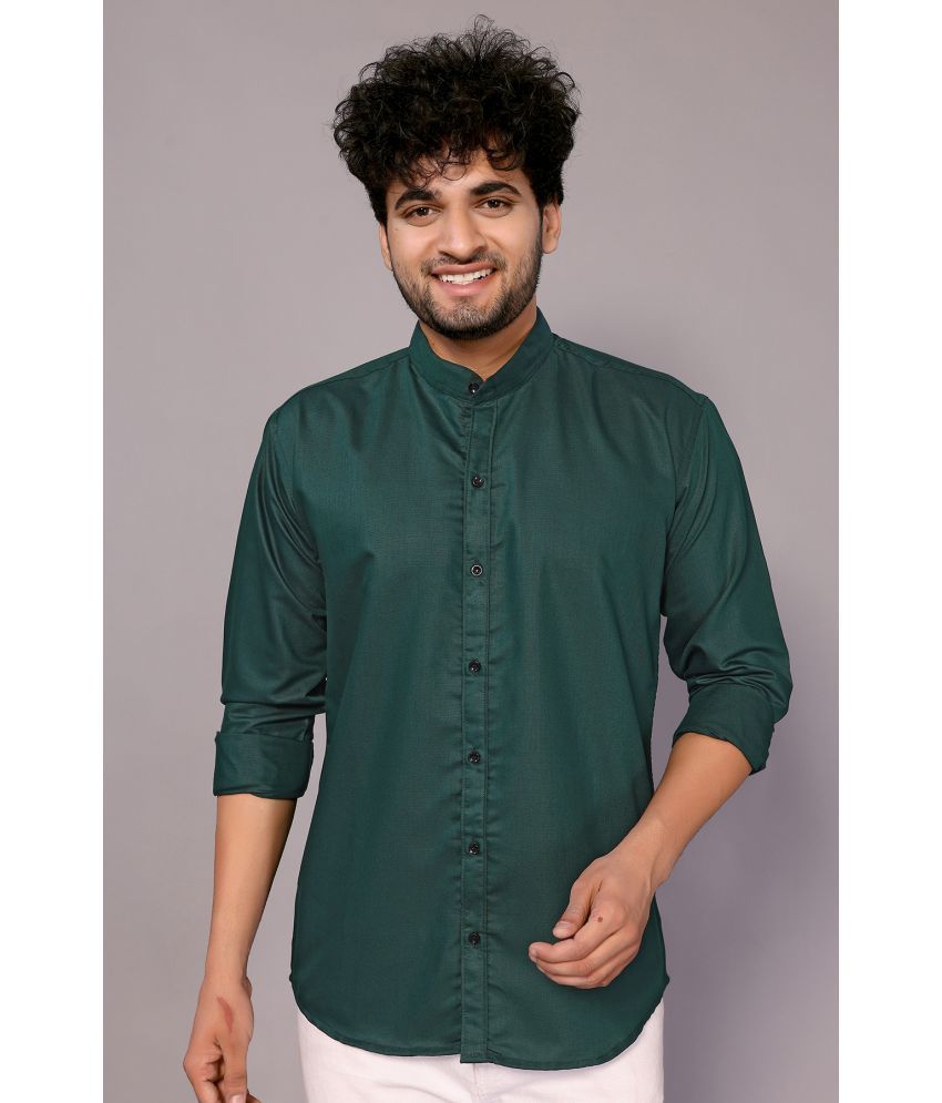     			Anand Cotton Blend Regular Fit Solids Full Sleeves Men's Casual Shirt - Green ( Pack of 1 )