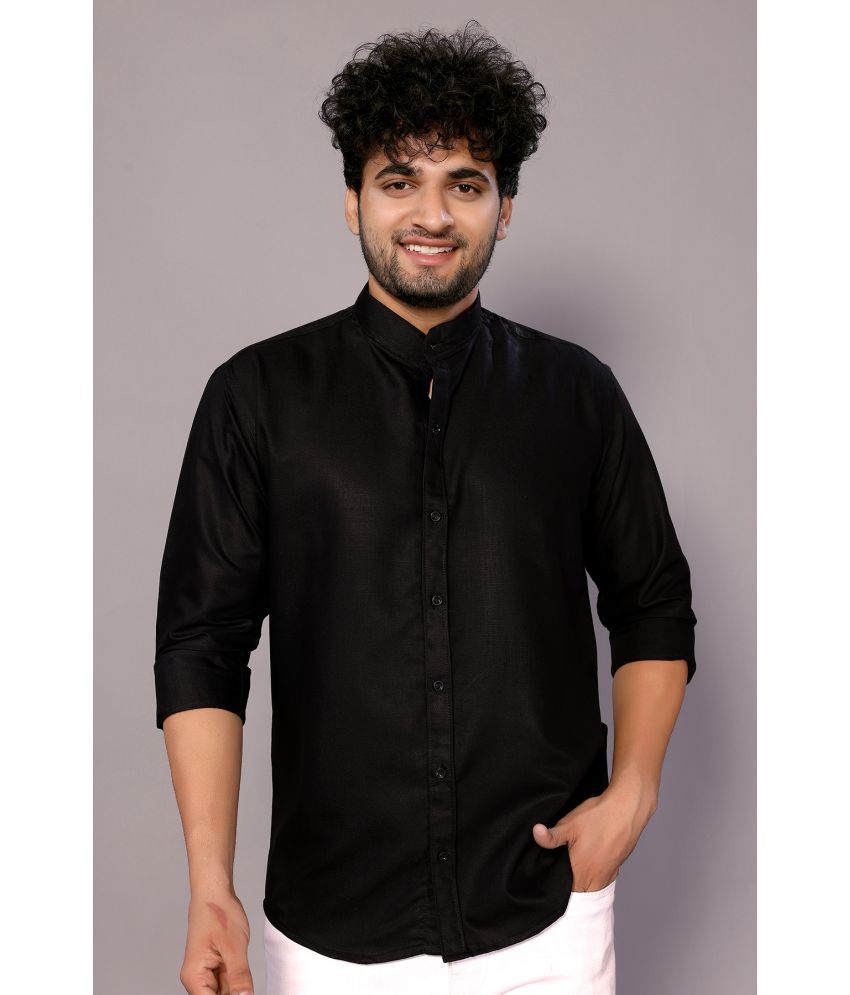     			Anand Cotton Blend Regular Fit Solids Full Sleeves Men's Casual Shirt - Black ( Pack of 1 )
