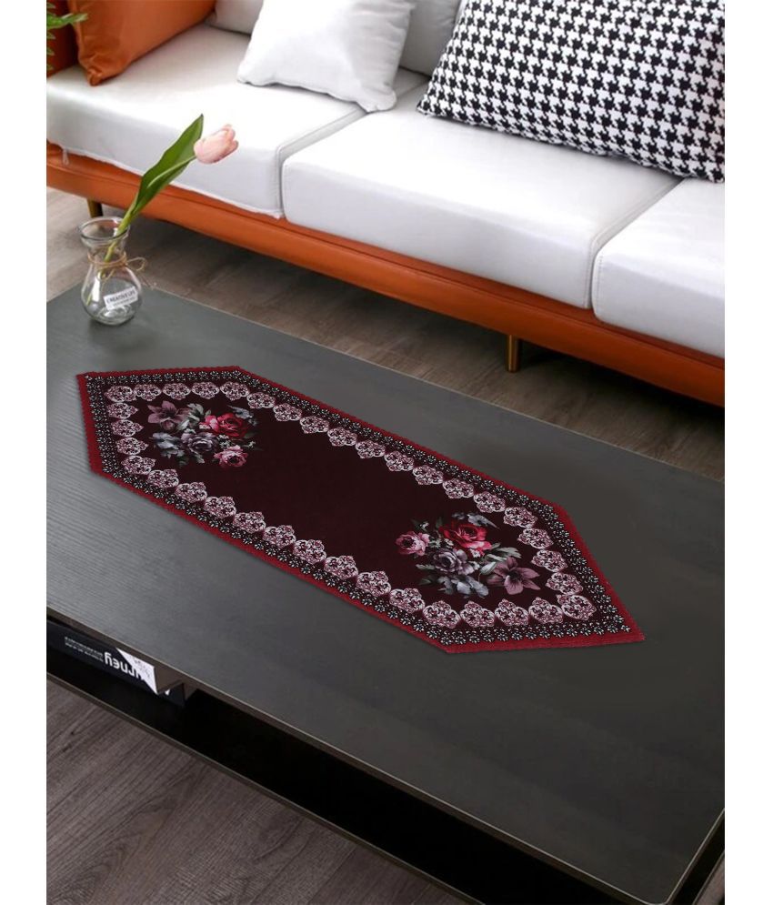     			HOMETALES Cotton 4 Seater Table Runner ( 86 cm x 34 cm ) Single - Maroon