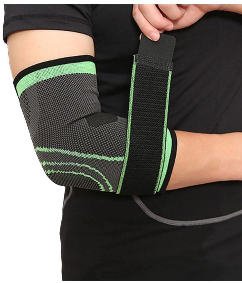     			Kalpvruksh Elbow Support for Gym (1 Pc) - Elbow Brace for Men Women Workout | Elbow Compression Sleeves for Tendonitis Pain Relief (Free Size, Green)