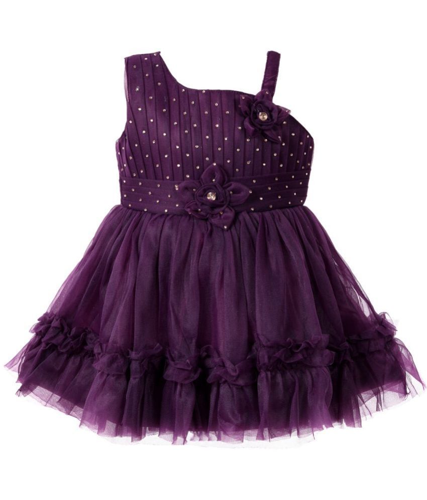     			LITTLE PANDA Pack of 1 Baby Girls Net Frock ( Purple )