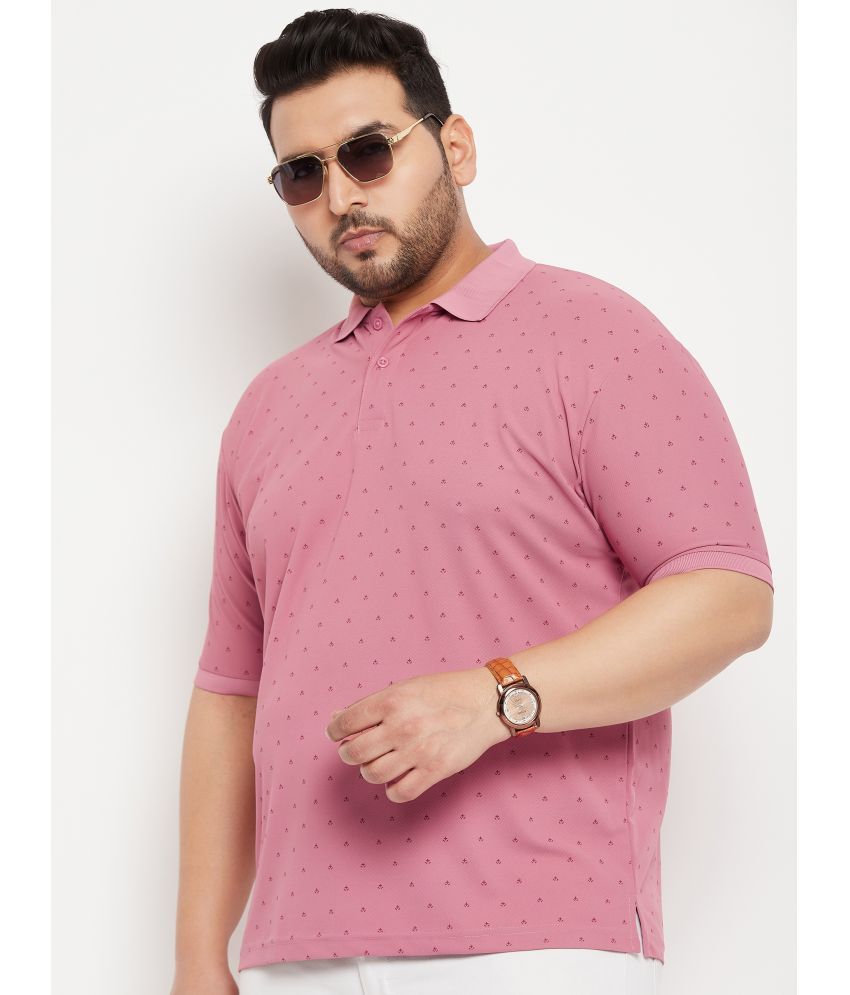     			Nyker Pack of 1 Cotton Blend Regular Fit Printed Half Sleeves Men's Polo T Shirt ( Pink )