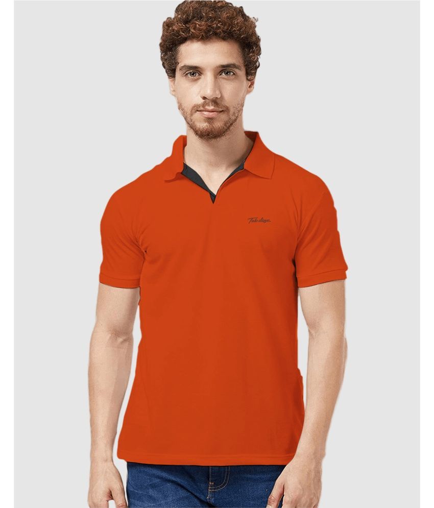     			TAB91 Cotton Blend Regular Fit Solid Half Sleeves Men's Polo T Shirt - Rust ( Pack of 1 )