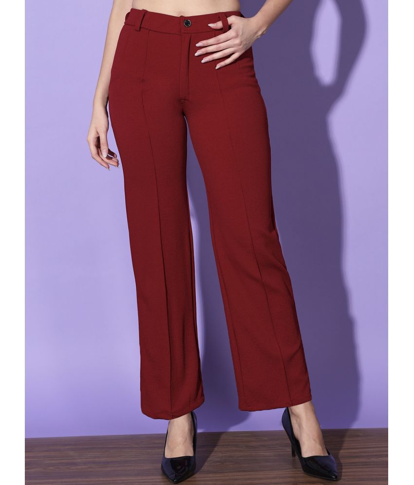     			BuyNewTrend Maroon Cotton Blend Regular Women's Formal Pants ( Pack of 1 )