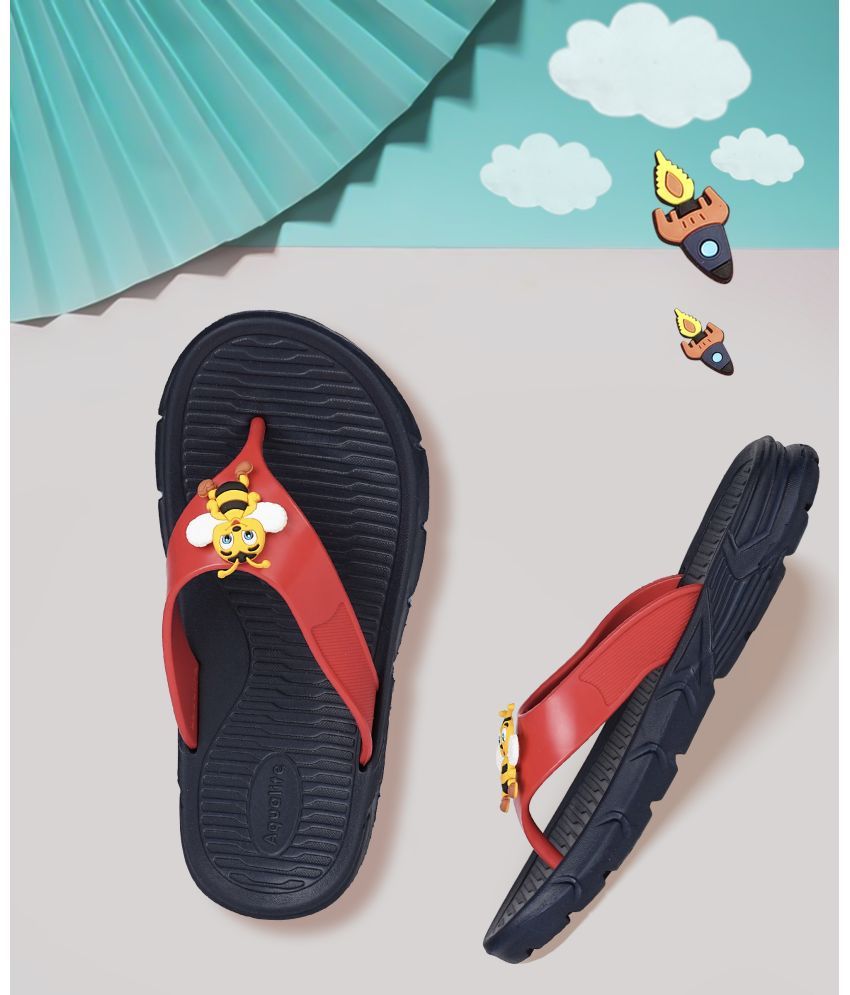     			Aqualite Kids Navy & Red Slipper