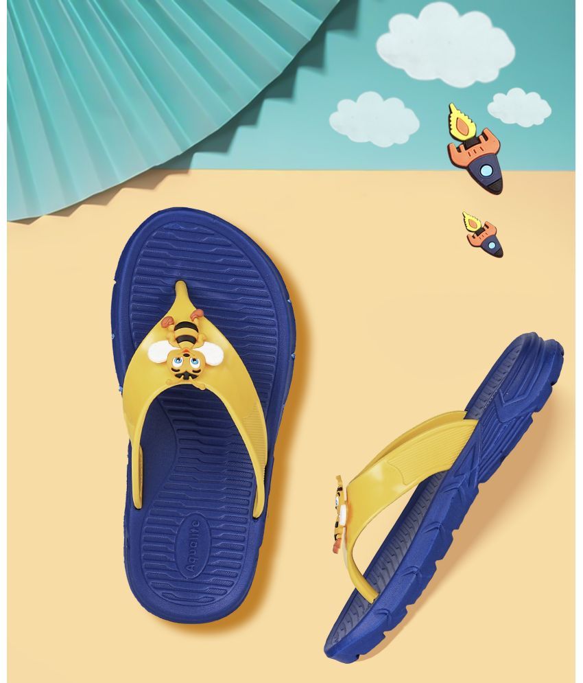     			Aqualite Kids Royal Blue & Yellow Slipper