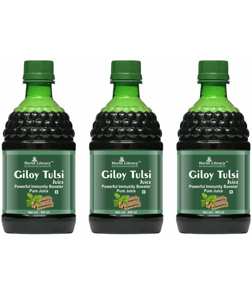     			Herbs Library  Giloy Tulsi  Vegetable Juice 400 ml Pack of 3