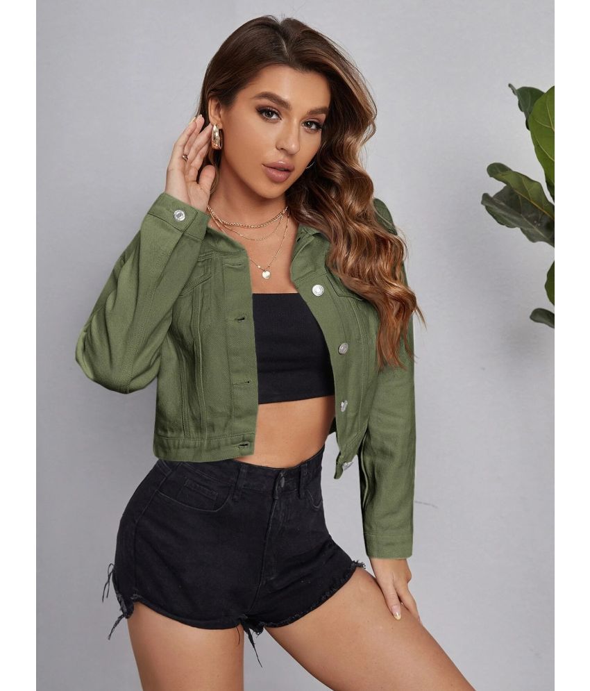     			BuyNewTrend - Cotton Blend Green Jackets Pack of 1