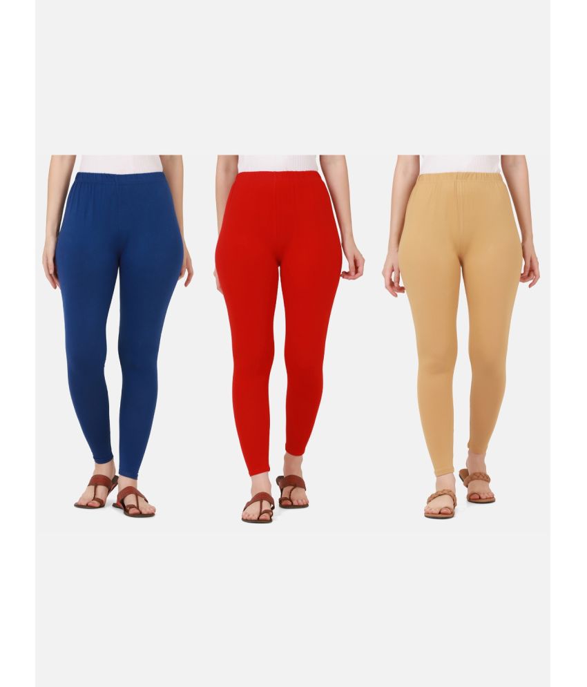     			BuyNewTrend - Multicolor Cotton Women's Leggings ( Pack of 3 )