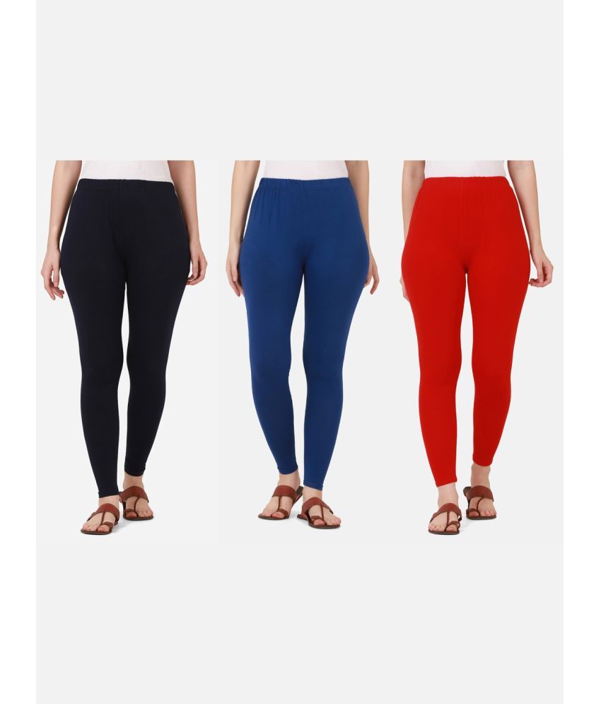     			BuyNewTrend - Multicolor Cotton Women's Leggings ( Pack of 3 )