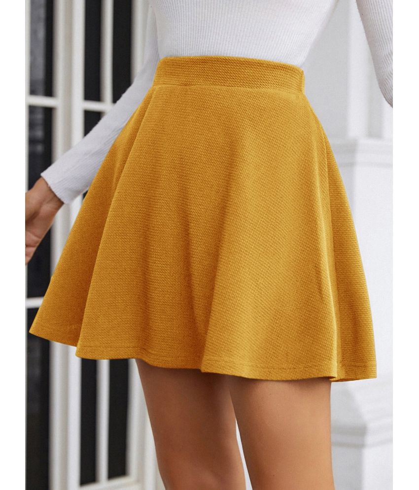     			BuyNewTrend Yellow Polyester Women's Straight Skirt ( Pack of 1 )