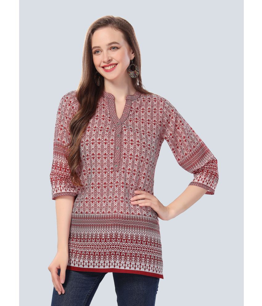     			Meher Impex Maroon Cotton Women's Tunic ( Pack of 1 )