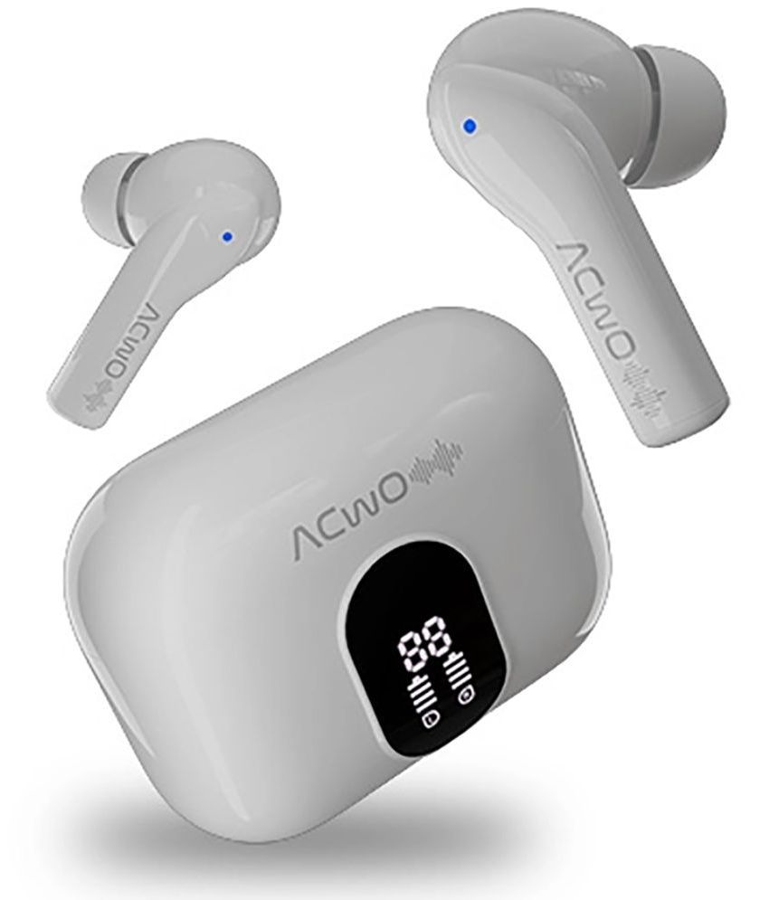     			ACwO DwOTS 545 Bluetooth TWS 3Modes, Quad Mic SONIC SHIELD ENC, HYPER BOOST, Battery Display , 48Hrs Playtime, Instant Connect, IPX5(Frosted White)