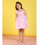 Nauti Nati Polyester Frock For Girls ( Pack of 1 , Pink )