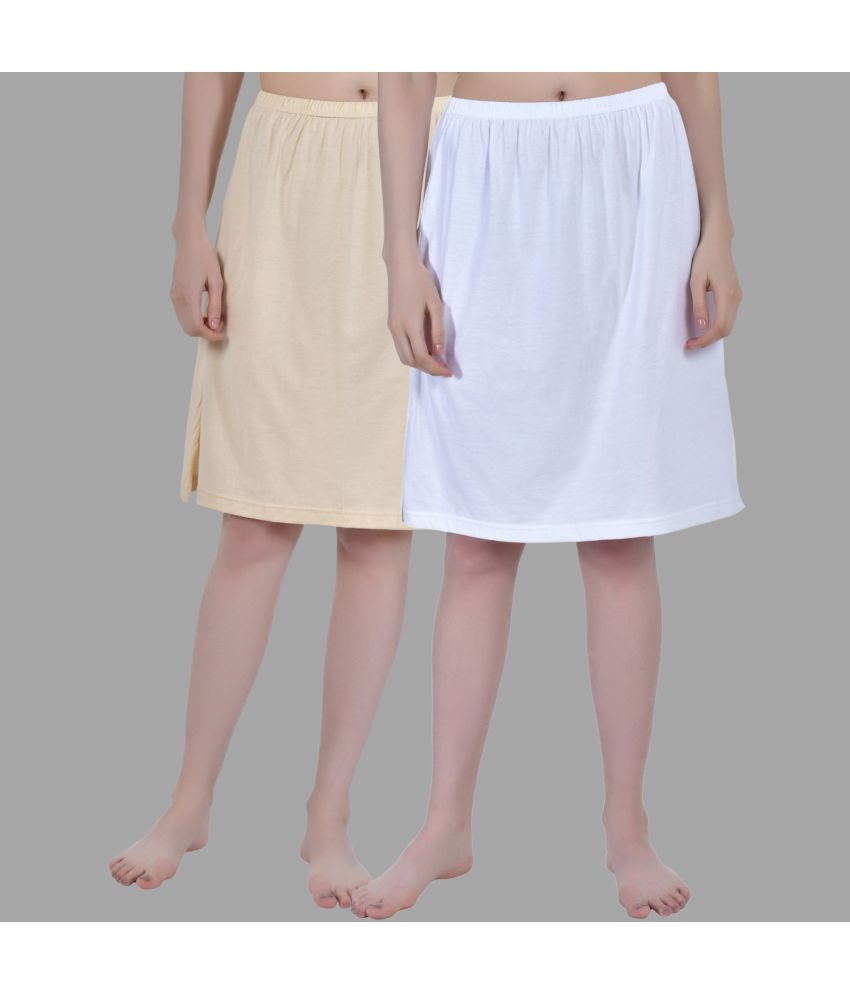     			AIMLY Beige Cotton Women's Straight Skirt ( Pack of 2 )